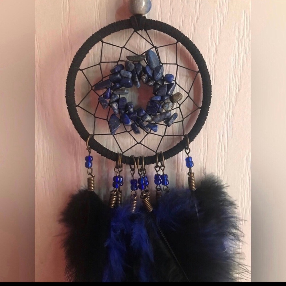 Handcrafted Blue Stone Dreamcatcher Wall Decor